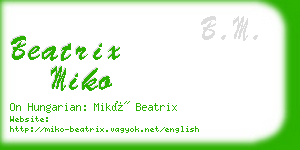 beatrix miko business card